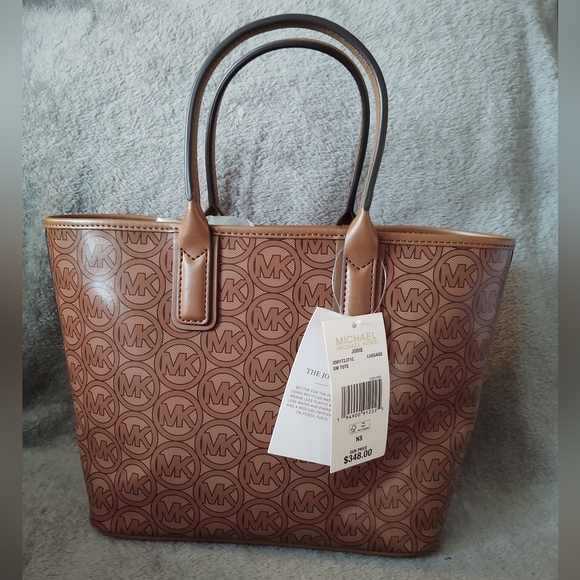 NWT Michael Kors Jodie Sm Tote Tan Recycled Materials - Picture 2 of 9